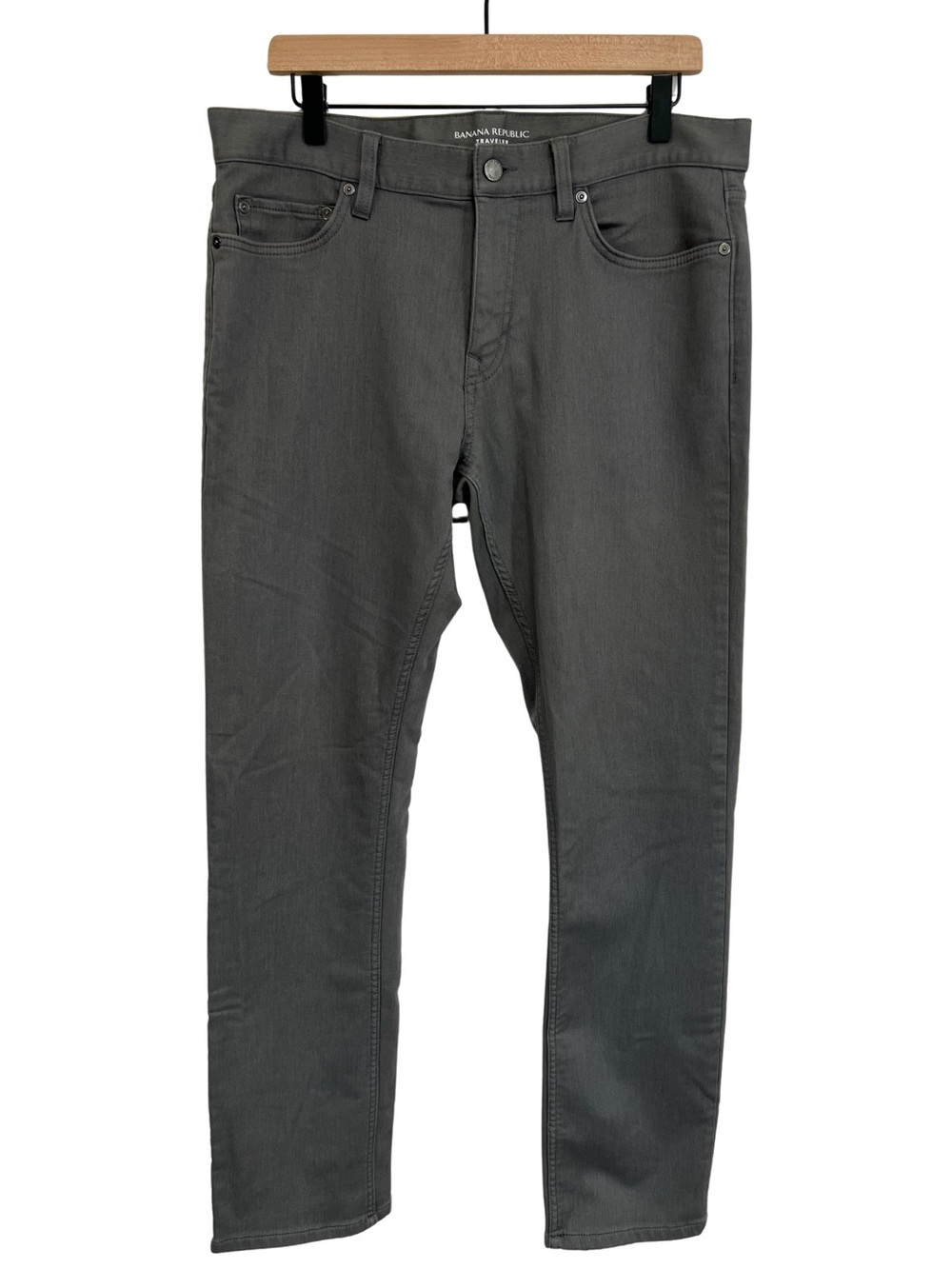 Banana Republic Traveler Pants Mens 34 Slim Fit Gray